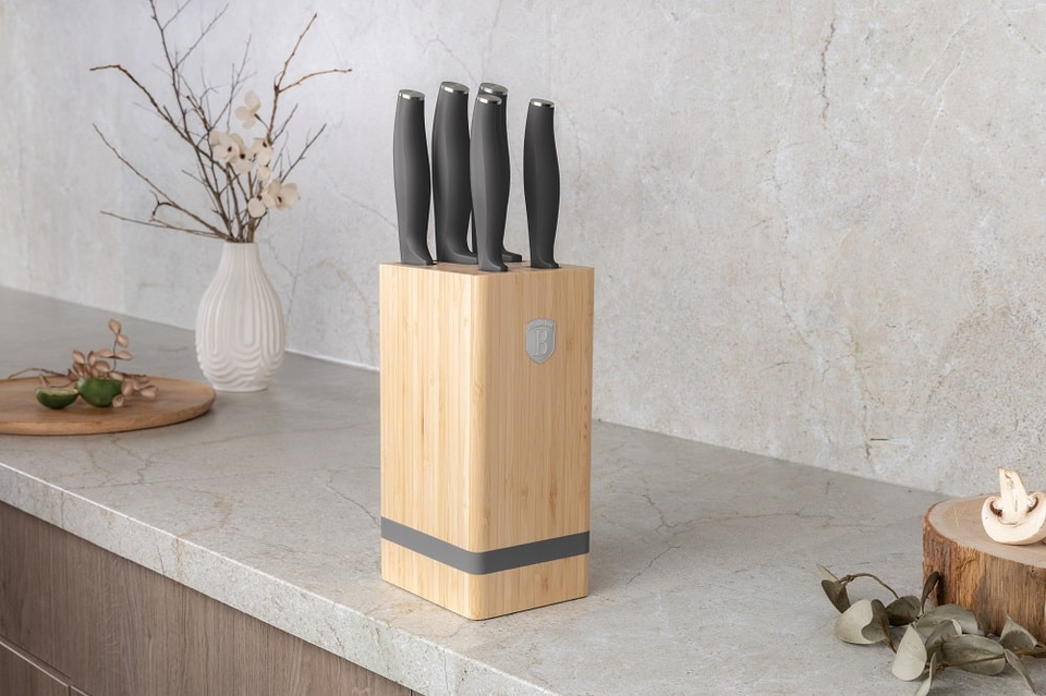 6 pcs knife set with BAMBOO stand Berlinger Haus BH 2968