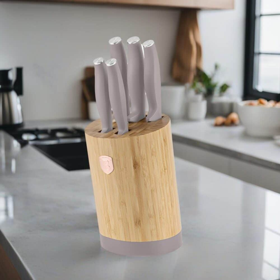 6 pcs knife set with BAMBOO stand Berlinger Haus BH 2756