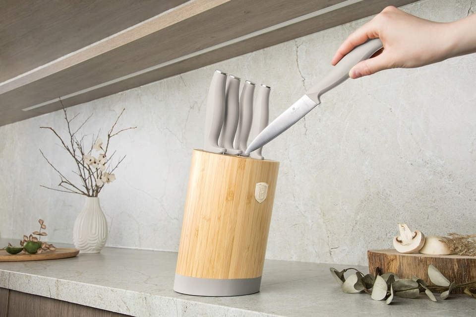 6 pcs knife set with BAMBOO stand Berlinger Haus BH 2755
