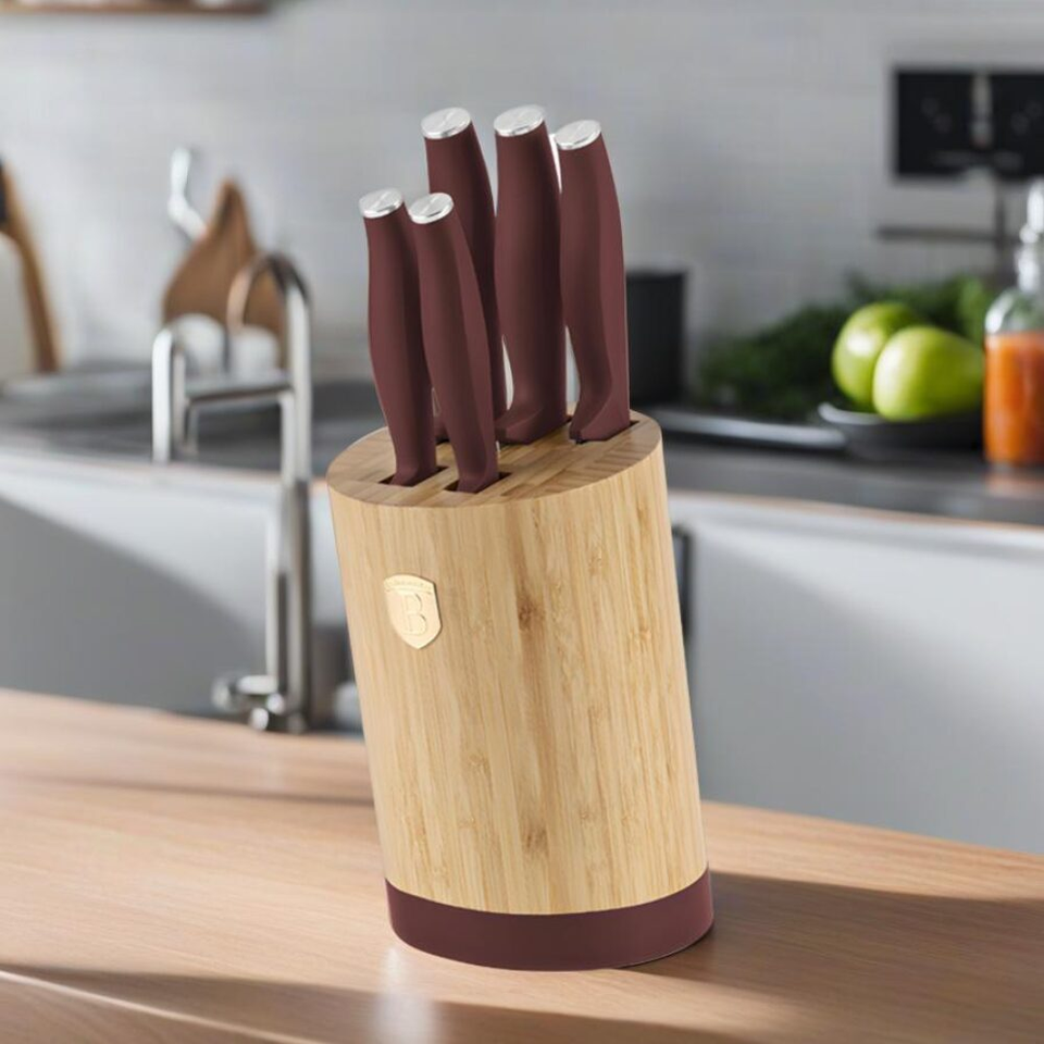 6 pcs knife set with BAMBOO stand Berlinger Haus BH 2754