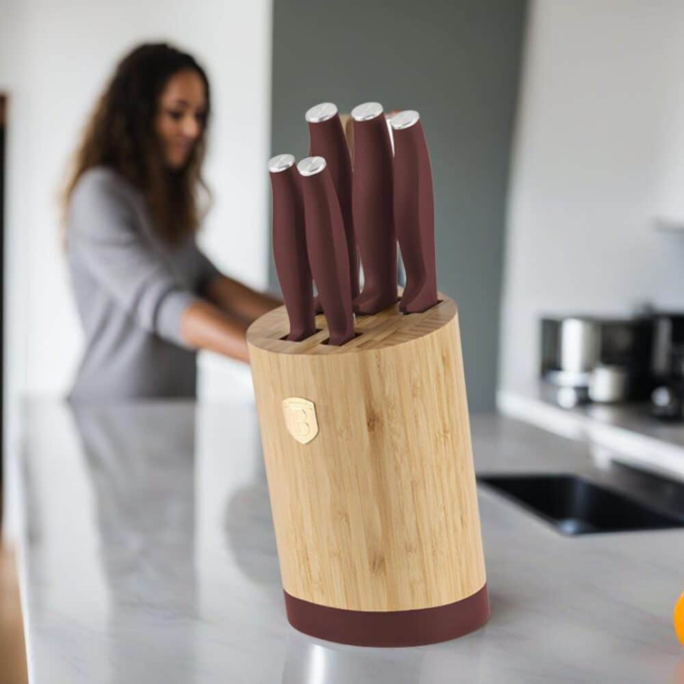 6 pcs knife set with BAMBOO stand Berlinger Haus BH 2754