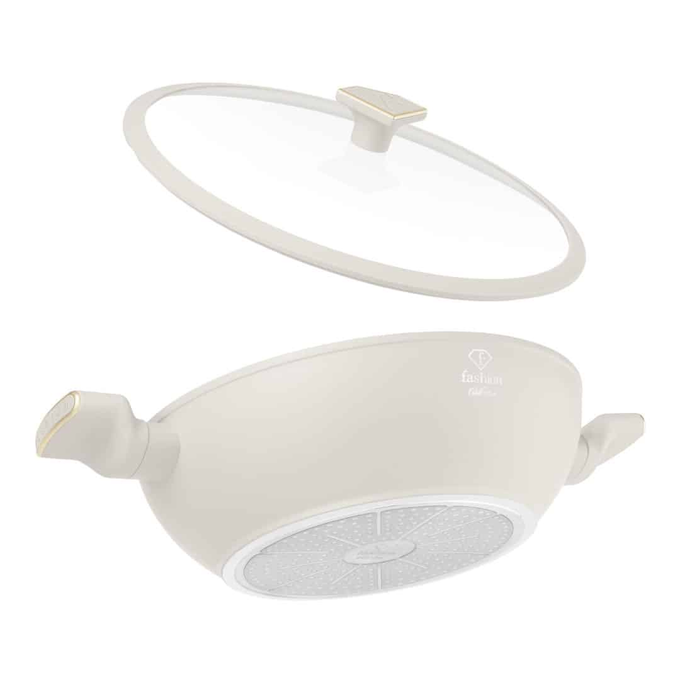 Wok with Lid 30 cm FTV0063 Matte Cream Gold | Berlinger Haus Fashion
