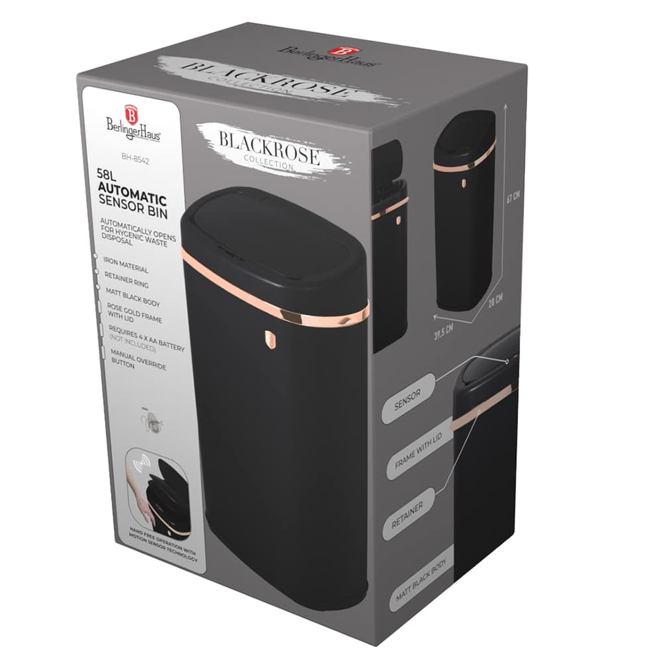 Sensor bin, 58 L Berlinger Haus BH 8542 Black Rose