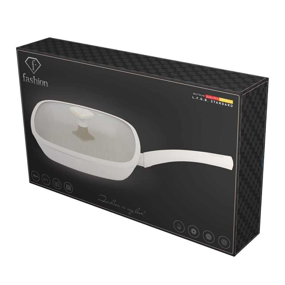 Grill Pan with Lid 28 cm Matte Cream Gold – Berlinger Haus FTV0065