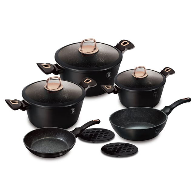 10 pcs cookware set Berlinger Haus BH 8168 Black Rose