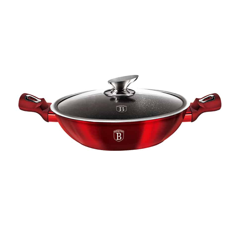 Wok with lid, 30 cm Berlinger Haus BH 7110 burgundy