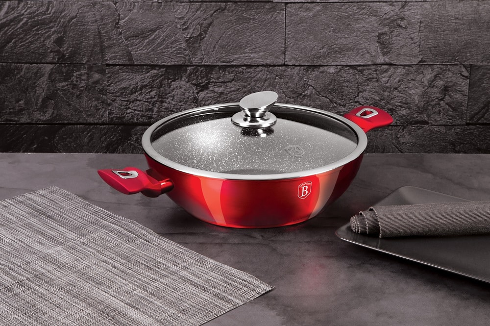 Wok with lid, 30 cm Berlinger Haus BH 7110 burgundy