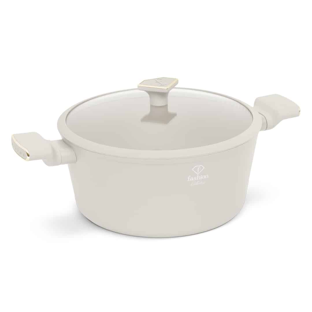 Casserole with Lid 28 cm 6.1L Matte Cream Gold – Berlinger Haus FTV0070