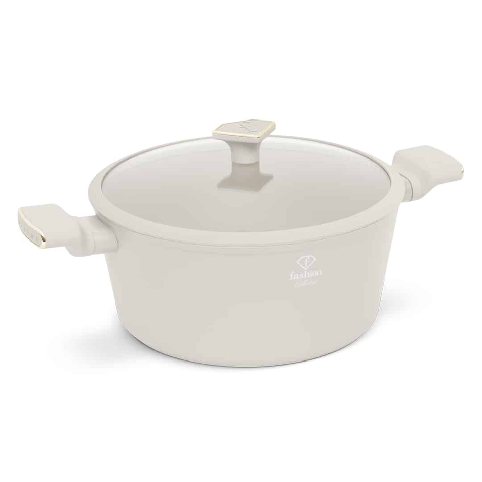 Casserole with Lid 28 cm 6.1L Matte Cream Gold – Berlinger Haus FTV0070