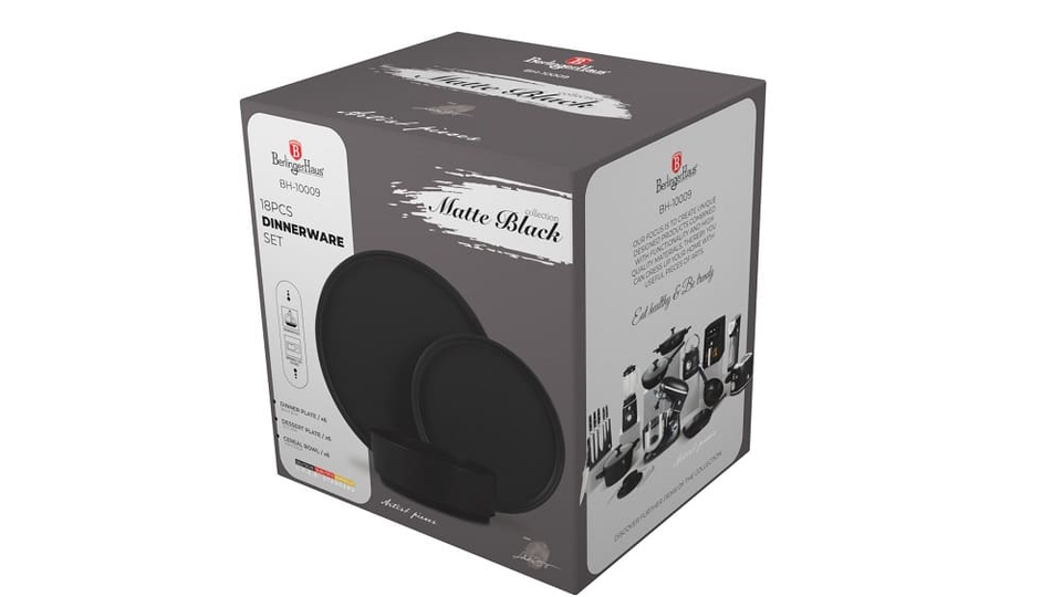 18 pcs dinnerware Berlinger Haus BH 10009 Matte Black