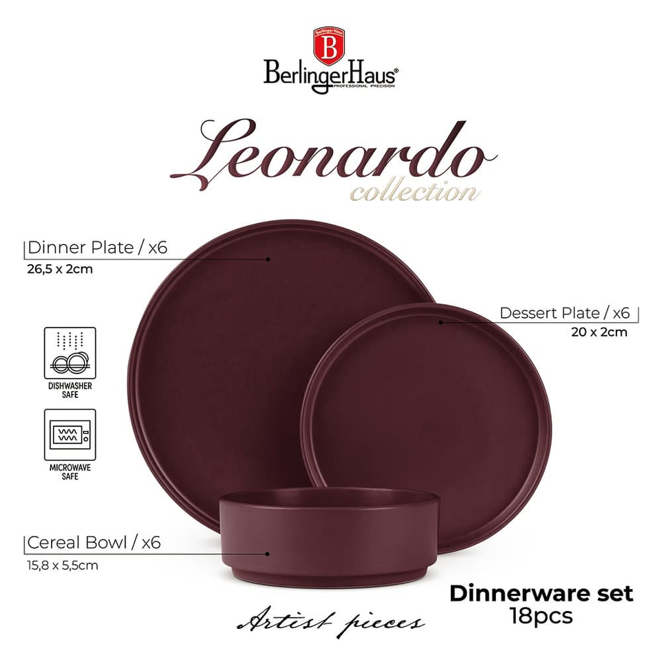 18 pcs dinnerware Berlinger Haus BH10007 Leonardo
