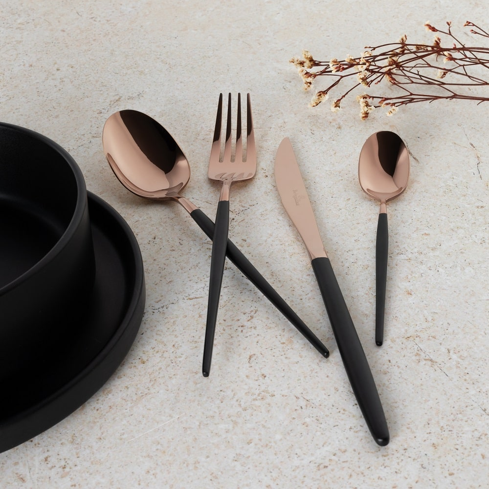 24 pcs cutlery set Berlinger Haus BH 3073 black/rose gold