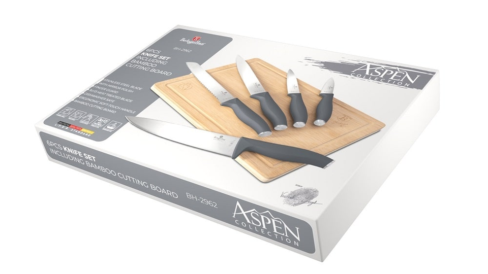 Knife set with bamboo cutting board BH 2962