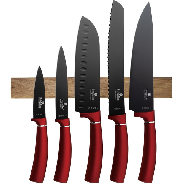 6 pcs knife set with acacia wood magnetic hanger BH2886