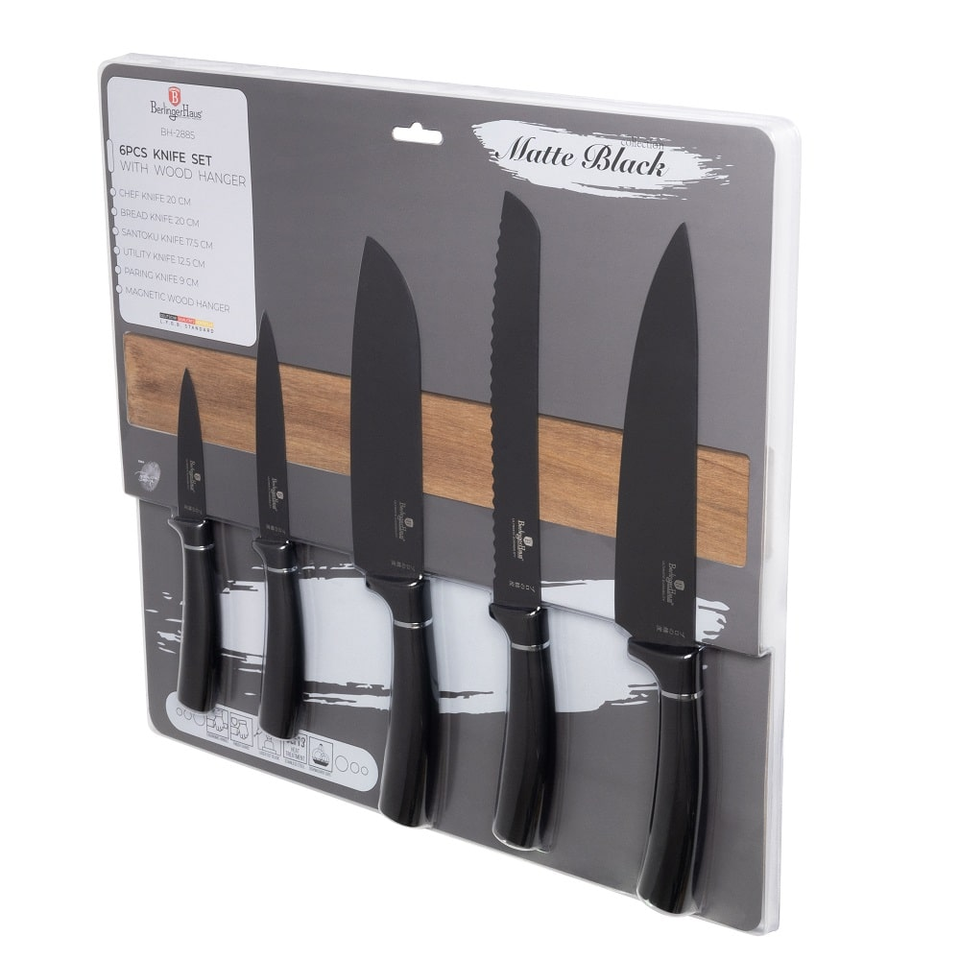 6 pcs knife set with acacia wood magnetic hanger BH2885