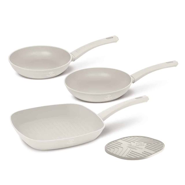 4-Piece Frypan Set FTV0076 – Matte Cream–Gold | Fashion by Berlinger Haus