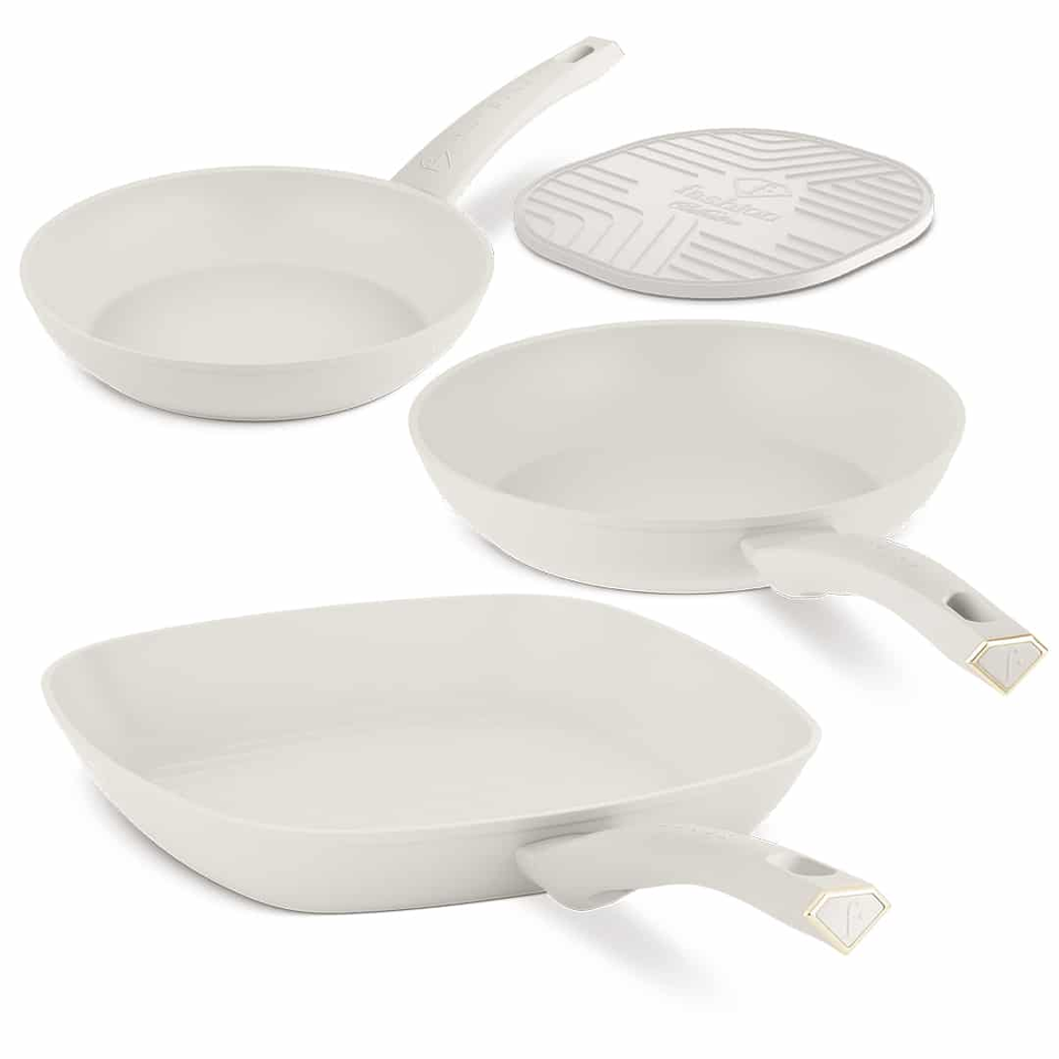 4-Piece Frypan Set FTV0076 – Matte Cream–Gold | Fashion by Berlinger Haus