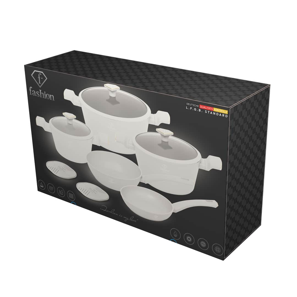 10-Piece Cookware Set Berlinger Haus FTV0077 Matte Cream–Gold – TitanPro Non-Stick Coating