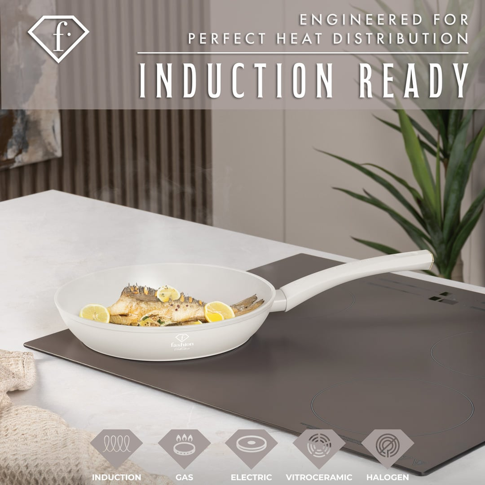 3-Piece Frypan Set FTV0079 – Matte Cream–Gold | Fashion by Berlinger Haus
