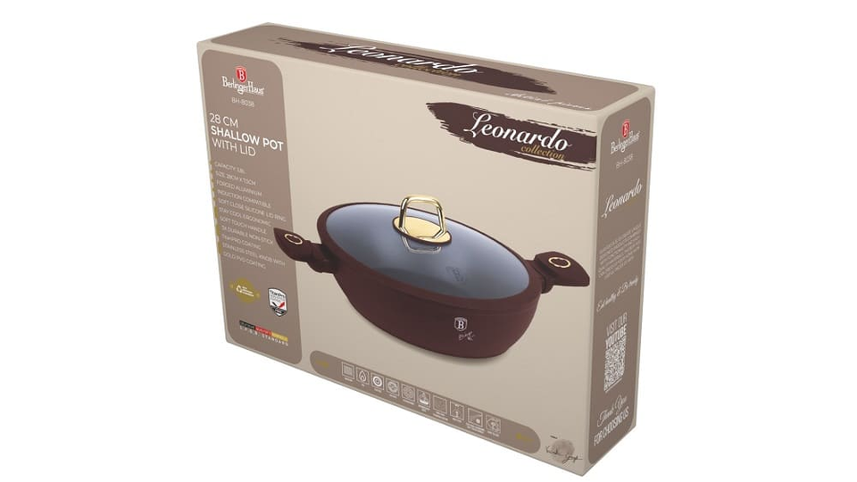 Shallow pot with lid,28cm Berlinger Haus BH8038 Leonardo