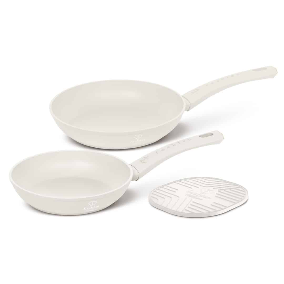 3-Piece Frypan Set FTV0079 – Matte Cream–Gold | Fashion by Berlinger Haus