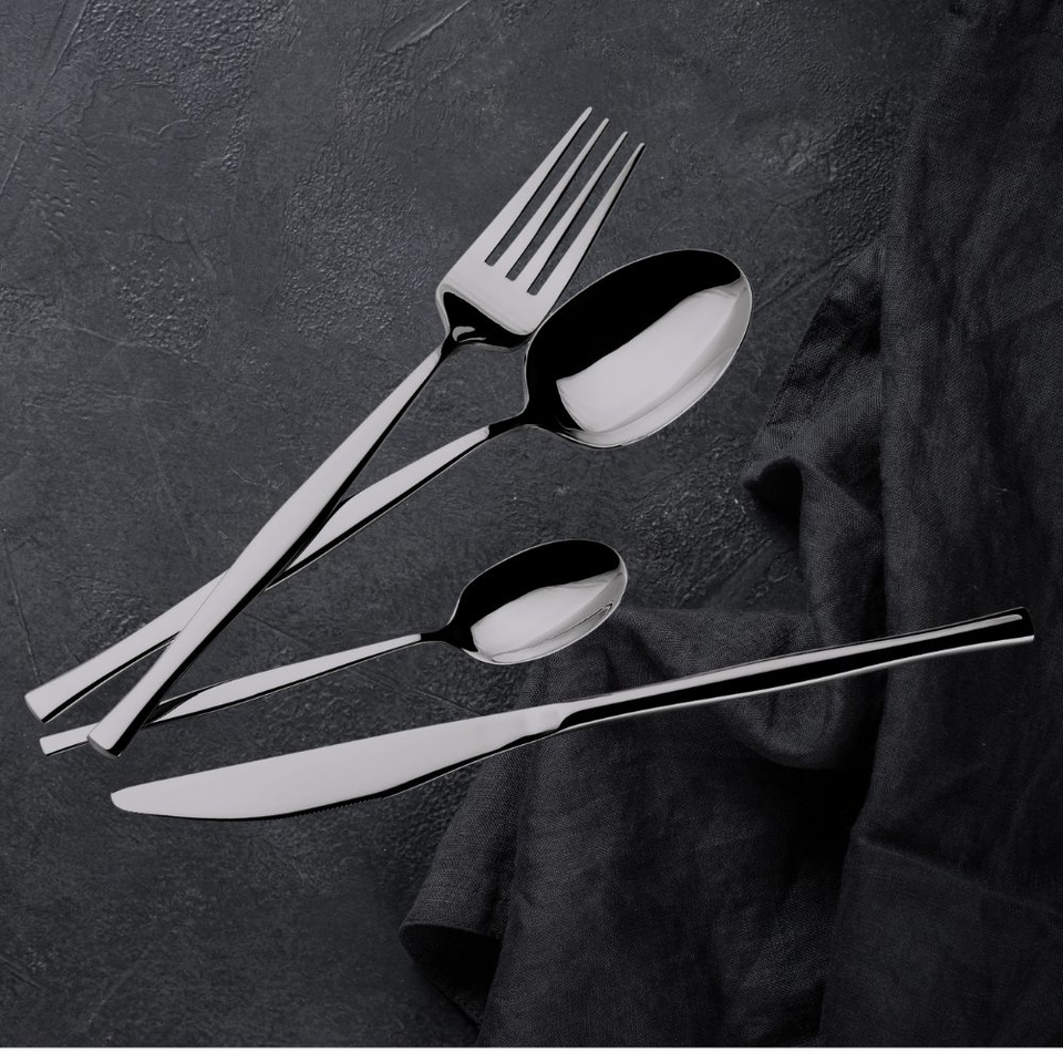 24 pcs cutlery set,Berlinger Haus BH 3066 Black Silver