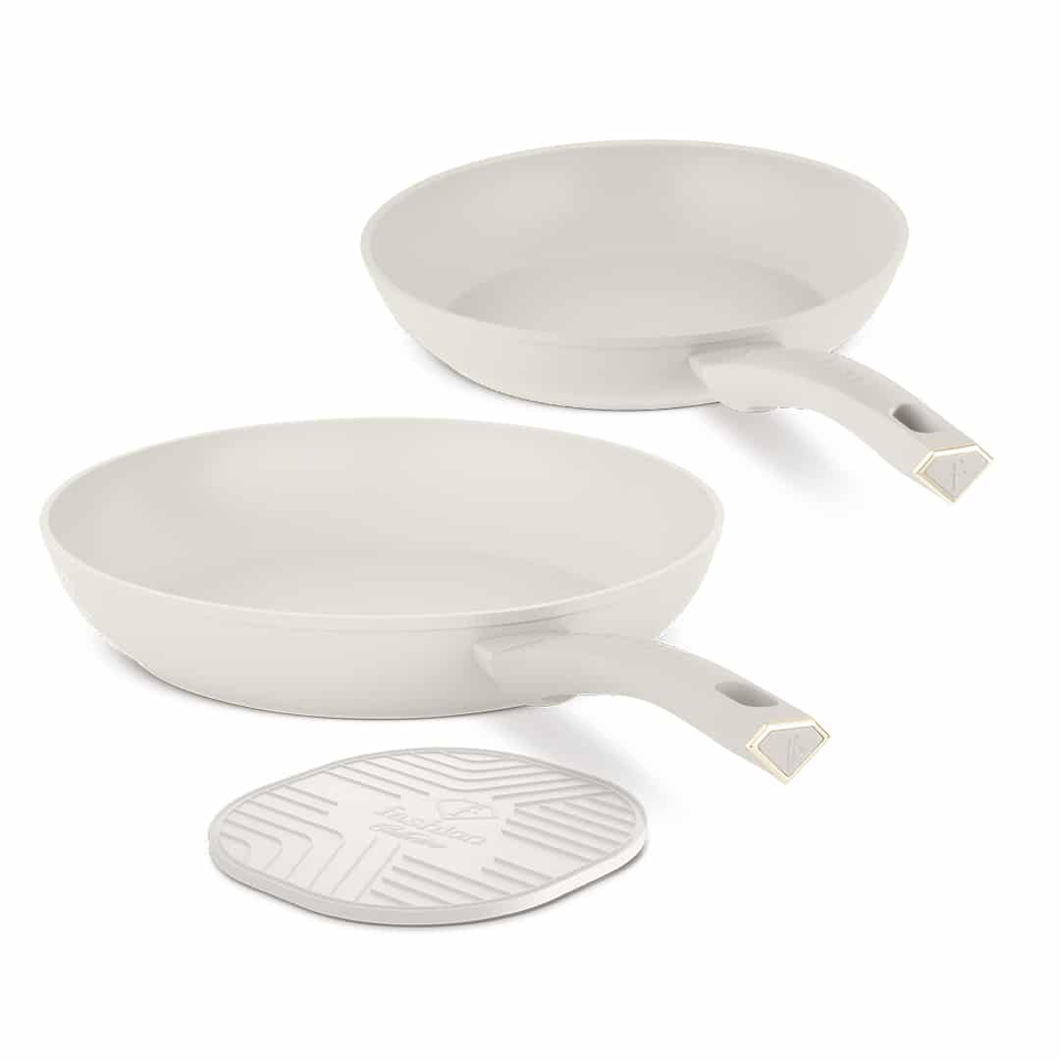 3-Piece Frypan Set FTV0079 – Matte Cream–Gold | Fashion by Berlinger Haus