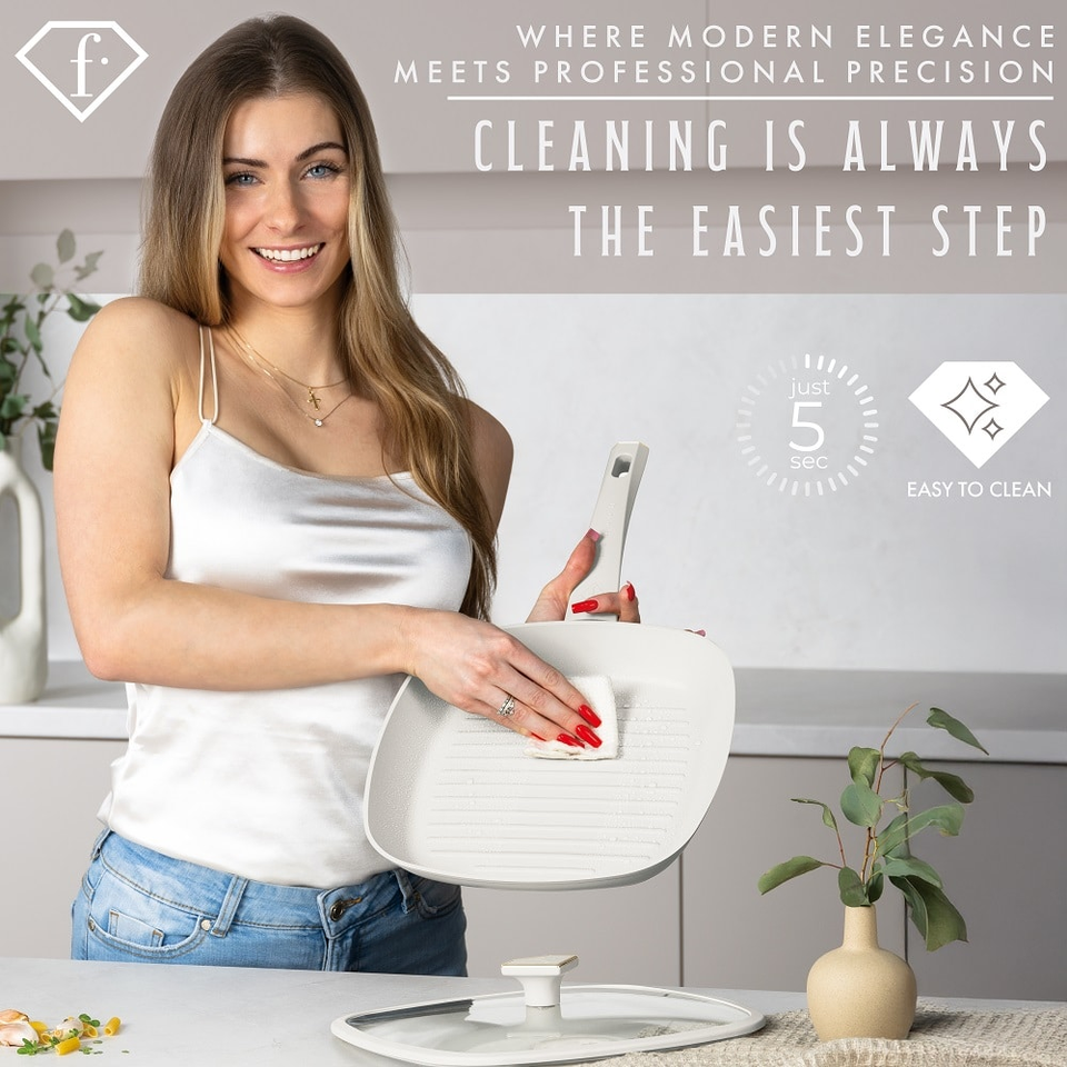 8-Piece Frypan Set FTV0086 – Matte Cream Gold | Fashion by Berlinger Haus