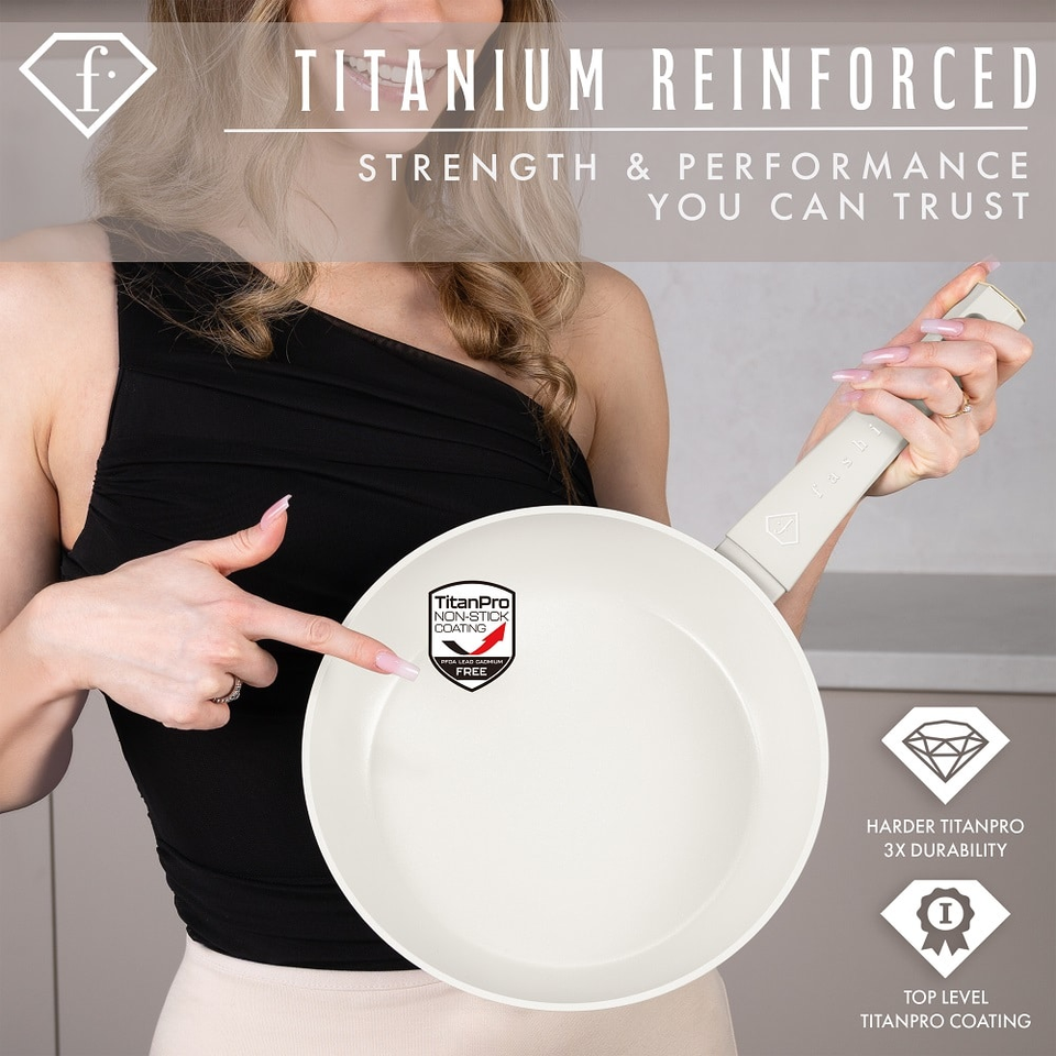8-Piece Frypan Set FTV0086 – Matte Cream Gold | Fashion by Berlinger Haus