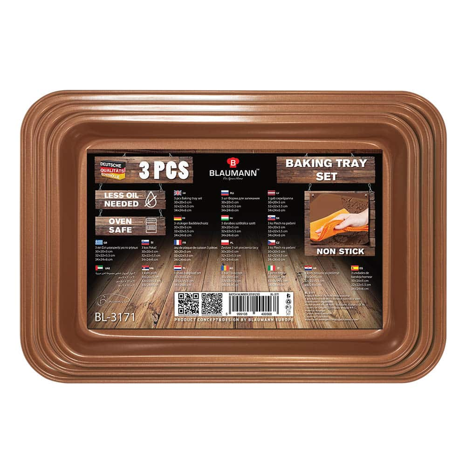 3-Piece Baking Tray Set for Ultimate Versatility