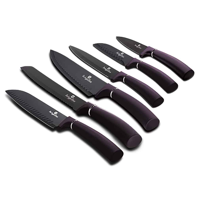 6 pieces Kitchen knives Berlinger Haus BH 2559 Purple Eclipse Collection