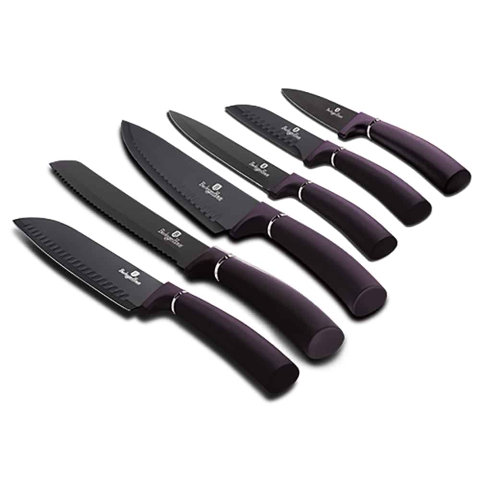 6 pieces Kitchen knives Berlinger Haus BH 2559 Purple Eclipse Collection