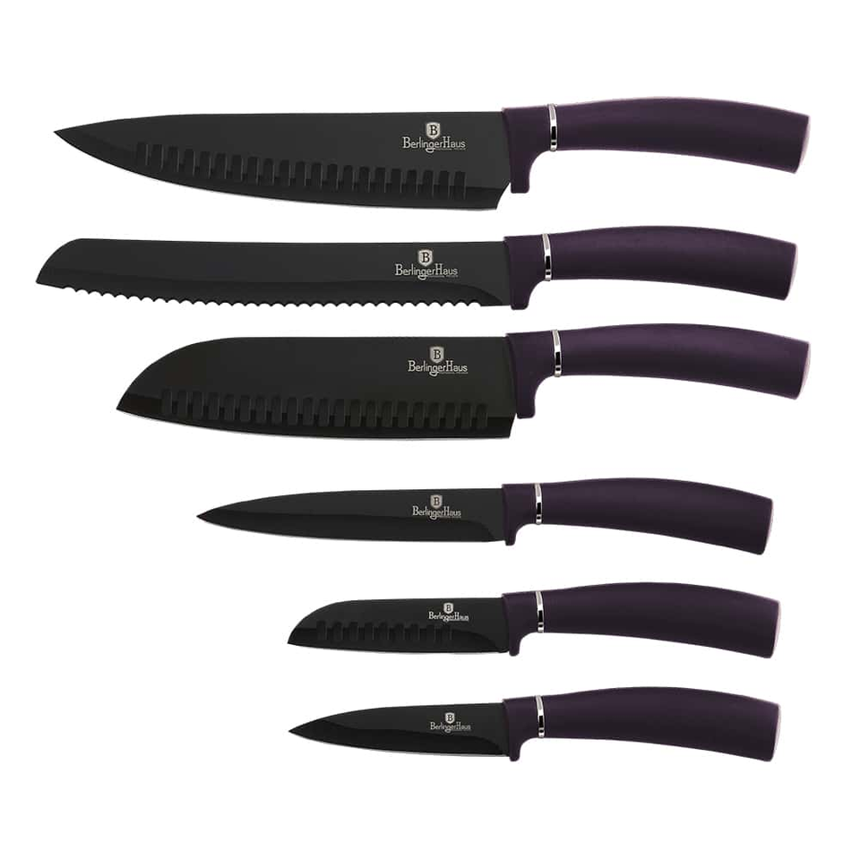 6 pieces Kitchen knives Berlinger Haus BH 2559 Purple Eclipse Collection