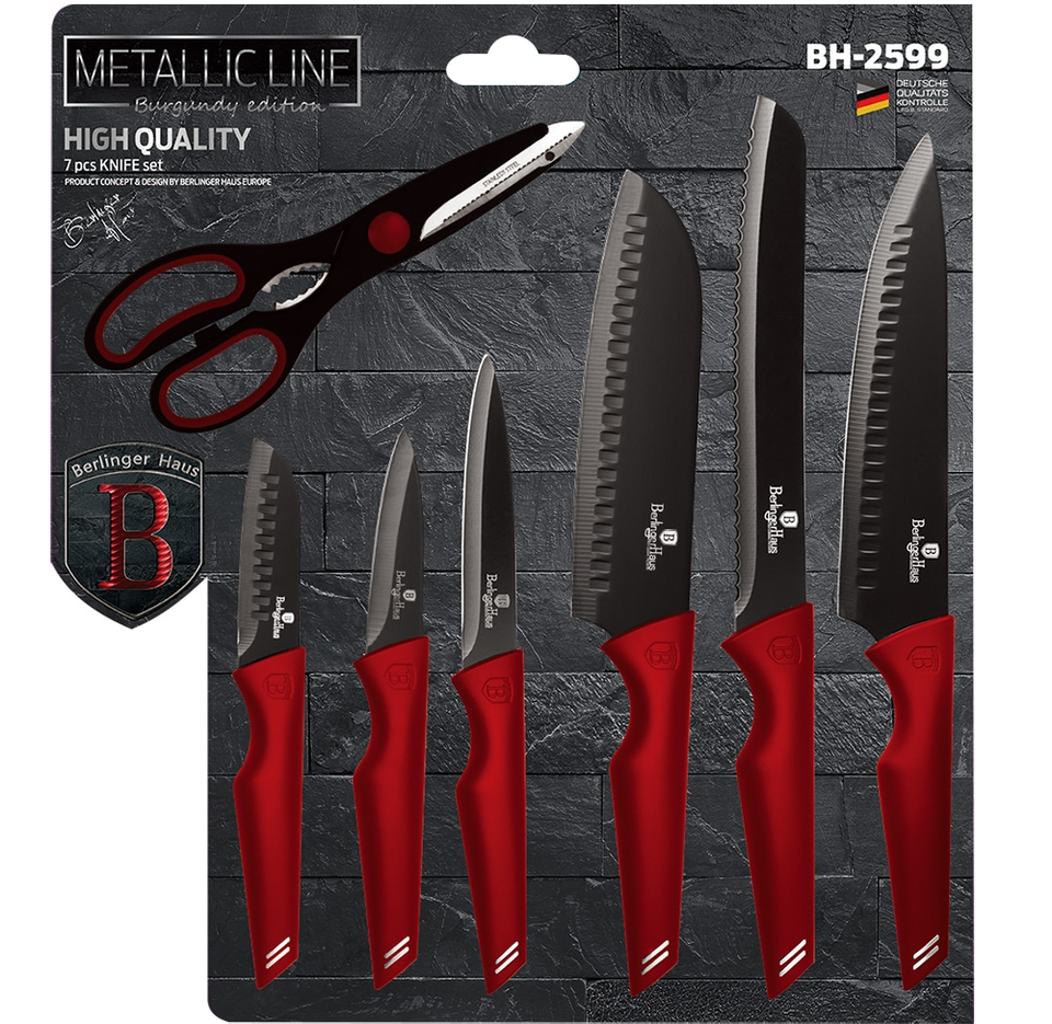 Berlinger Haus BH 2599 Burgundy 7-Piece Knife Set