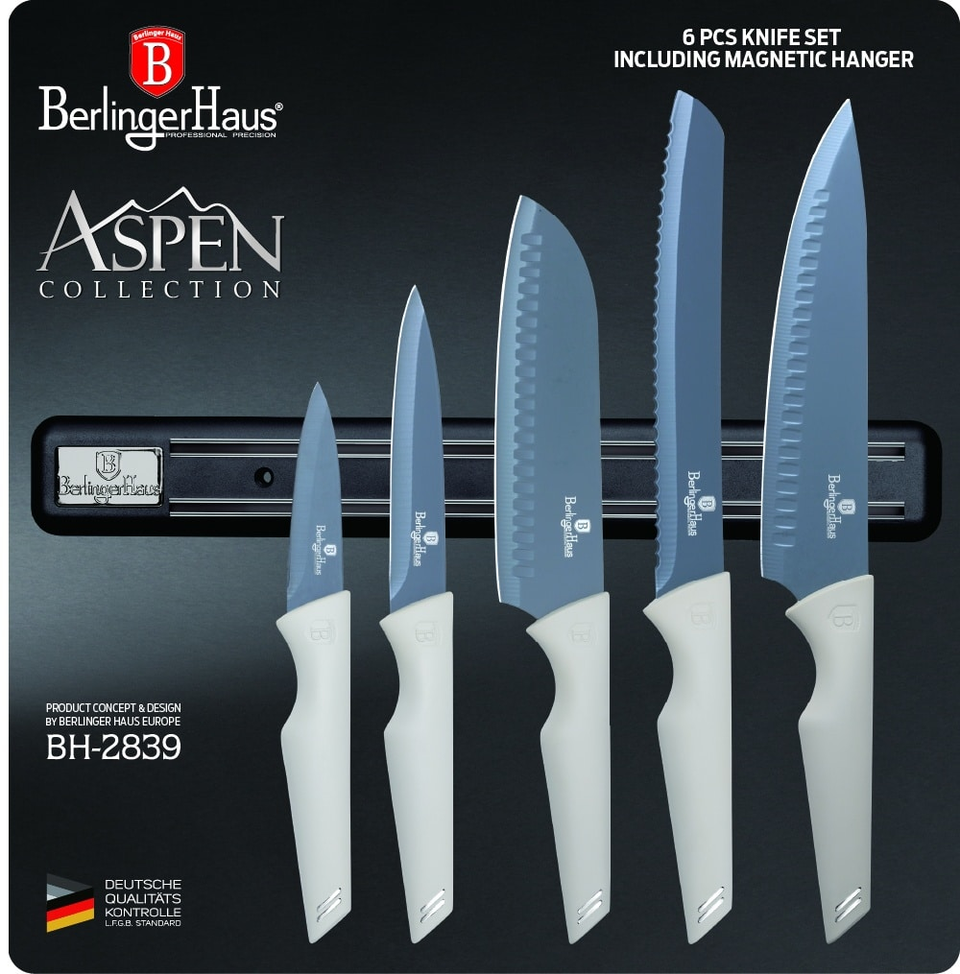 Berlinger Haus BH2839 6-Piece Knife Set with Magnetic Hanger