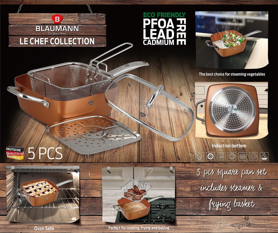 Multi-Purpose Frying Pan Blaunann BL 3367 - 5.5 liters