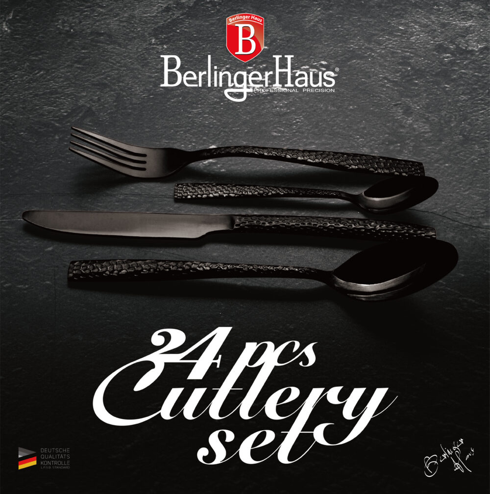 24-Piece Cutlery Set Berlinger Haus BH/2618 Mirror Black