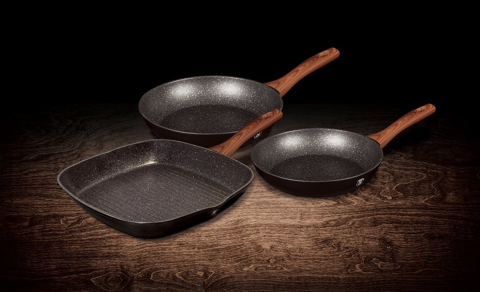 3 pcs frypan set Berlinger Haus BH 7101 Ebony Rosewood