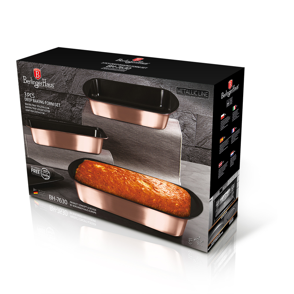 3 pcs Baking Form Set Berlinger Haus BH 7630 Rose Gold