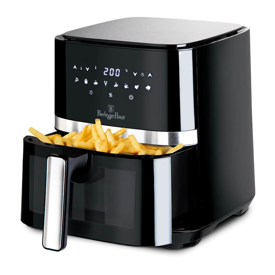 Air fryer, 5 L, visible window Berlinger Haus BH9342 Black Silver