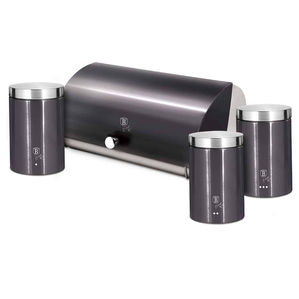 Bread Bin and Kitchen Canister Set Berlinger Haus BH-6732 Carbon