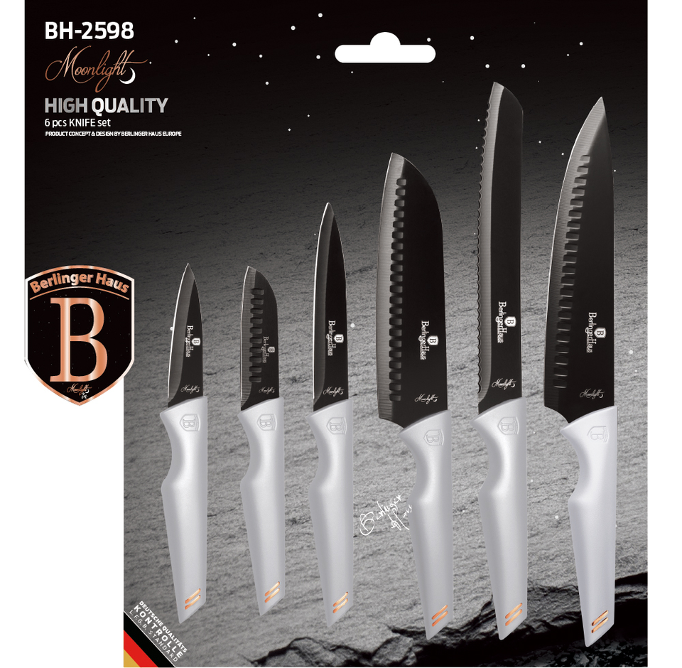 6 pcs knife set Berlinger Haus BH 2598 Moonlight Collection