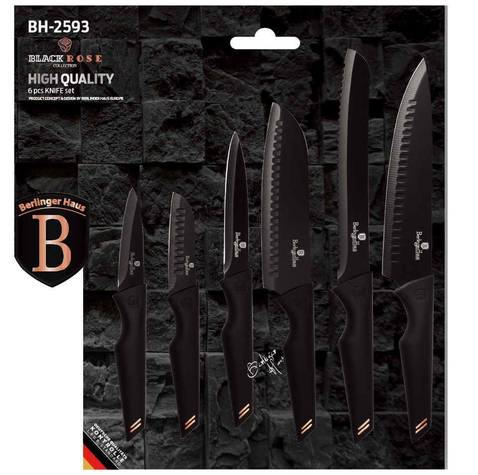 6 pcs Knife Set Berlinger Haus BH 2593 Black Rose / Monaco Collection
