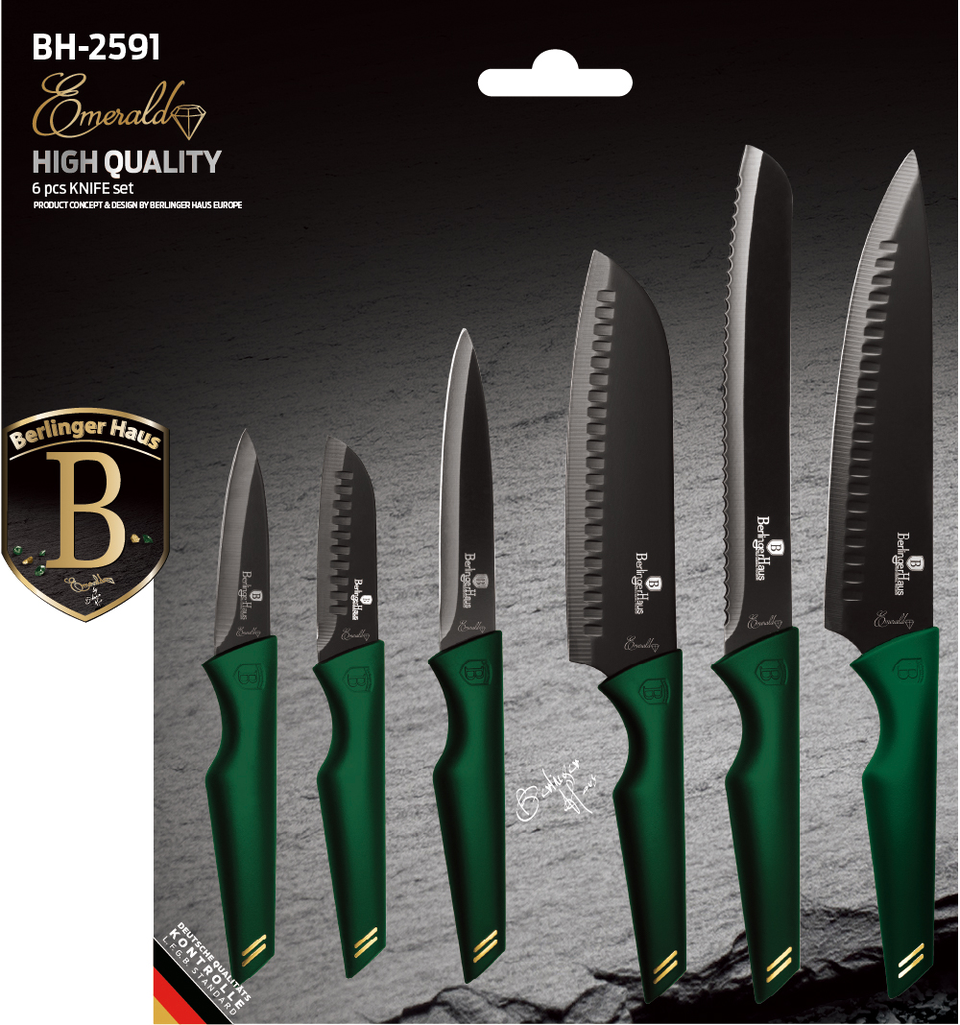 6 pcs Knife Set Berlinger Haus BH 2591 Emerald Collection