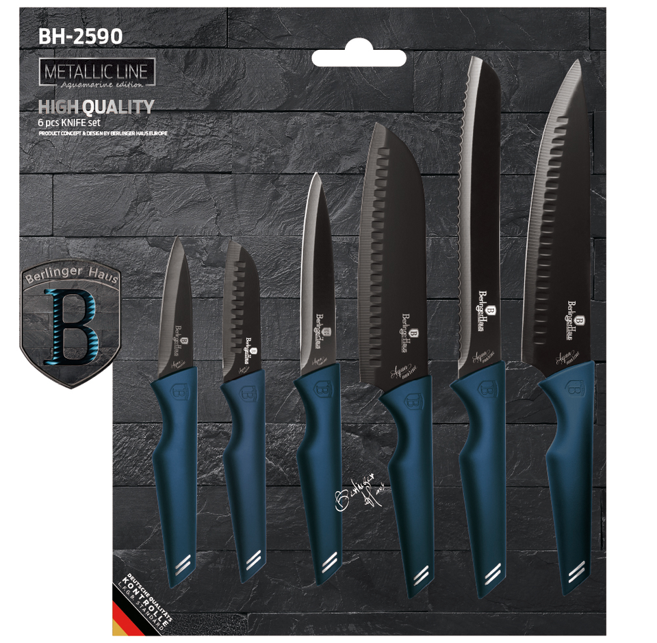 6 pcs Knife Set Berlinger Haus BH 2590 Aquamarine Edition