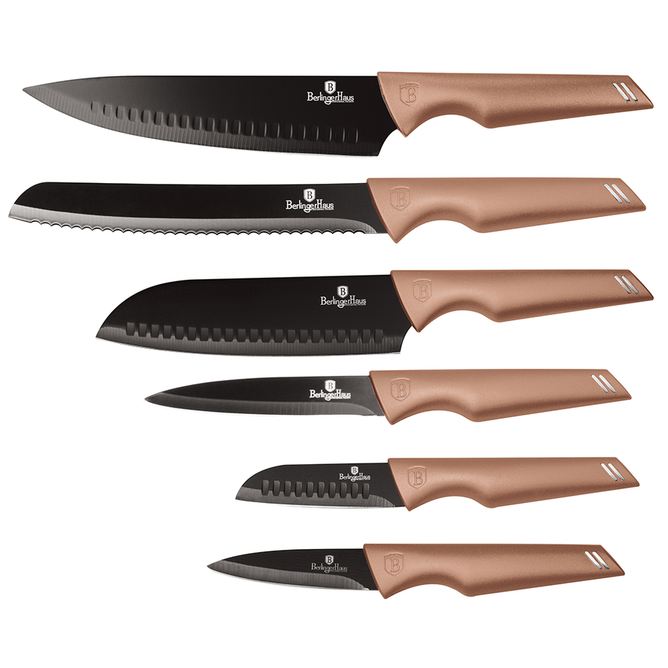 6-Piece Knife Set Berlinger Haus BH-2592 Rose Gold Collection
