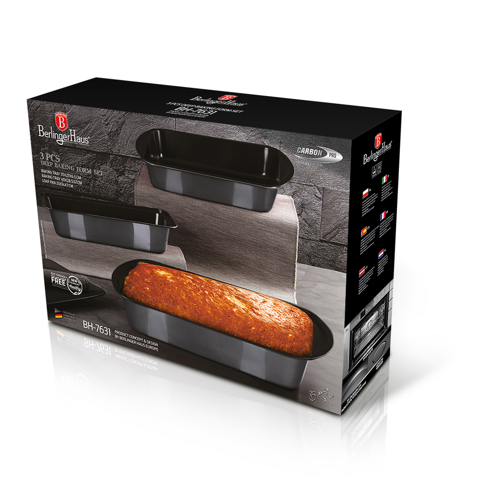 Set of 3 Baking Trays Berlinger Haus BH 7631 Carbon Pro