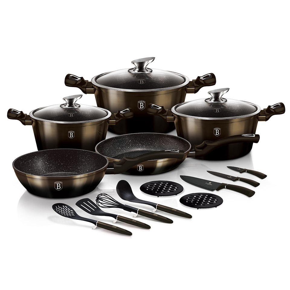17-Piece Cookware Set Berlinger Haus BH 7146 Shiny Black Edition
