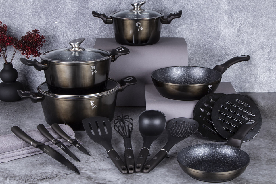 : 17-Piece Cookware Set Berlinger Haus BH 7146 Shiny Black Edition