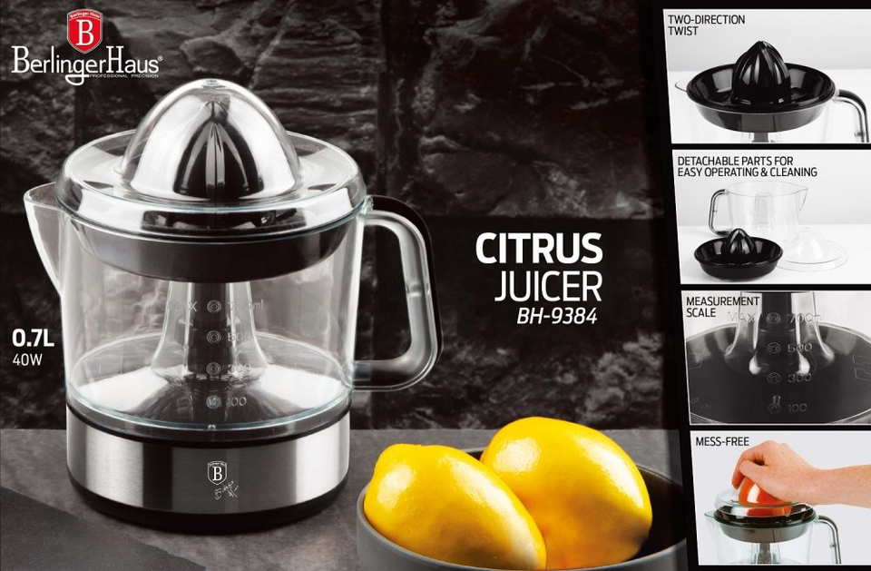 Electric citrus juicer Berlinger Haus BH 9384 Black Silver Collection